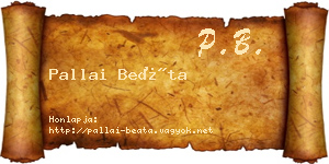Pallai Beáta névjegykártya