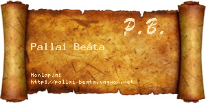Pallai Beáta névjegykártya