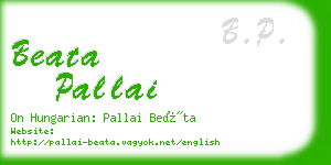 beata pallai business card